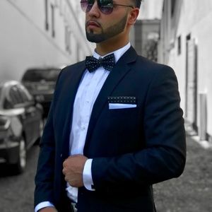 PRE-TIED Polka Dot Bow Tie + 2 Hanky + Cufflinks